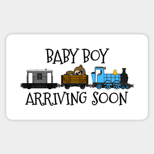 Pregnancy Announcement Steam Train, Baby Boy Arriving Soon Sticker